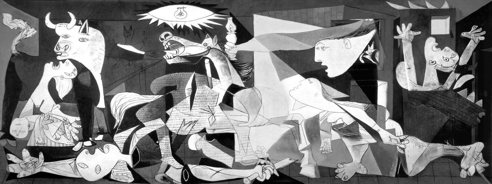'Guernica' by Pablo Picasso, la exposición del Reina-Prado, Madrid, Spain. The original is overwhelmingly huge.